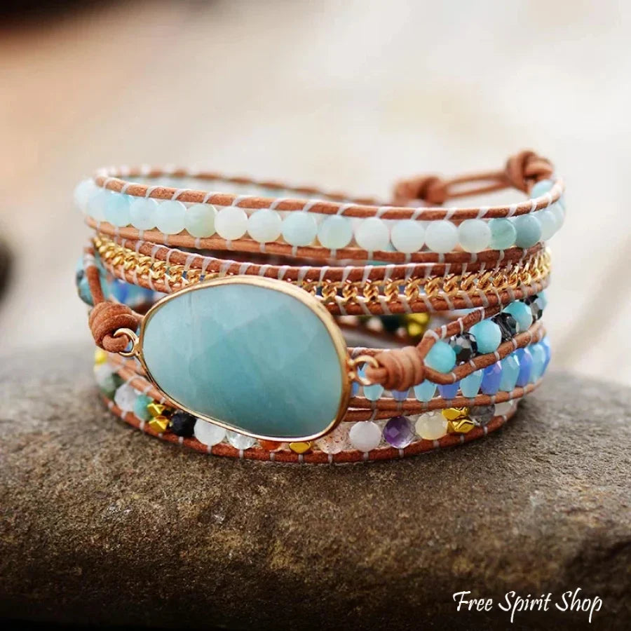 Anna | Amazonite & Gold Chain Bead