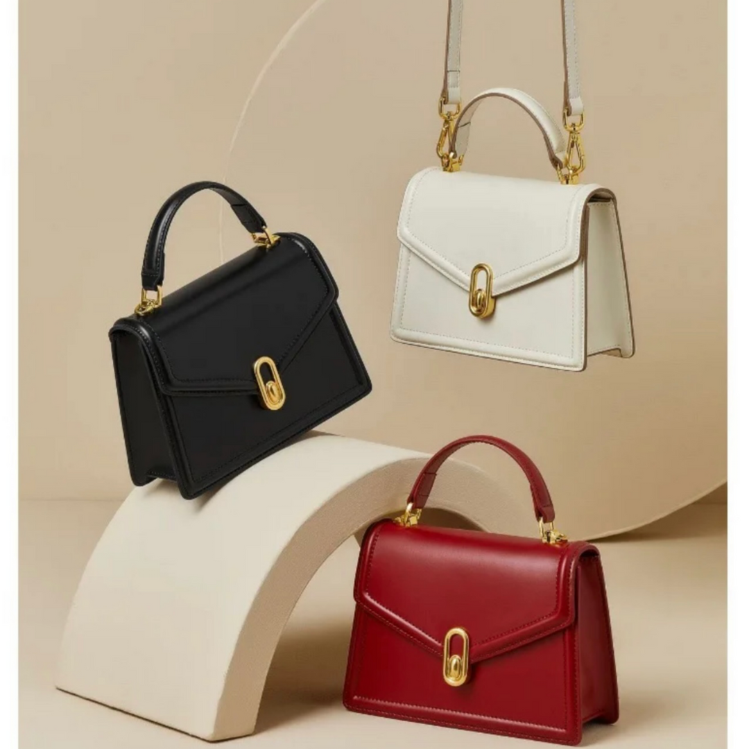 Elena | Structured Women's Handbag with Top Handle & Gold Closure – Elegant City Bag