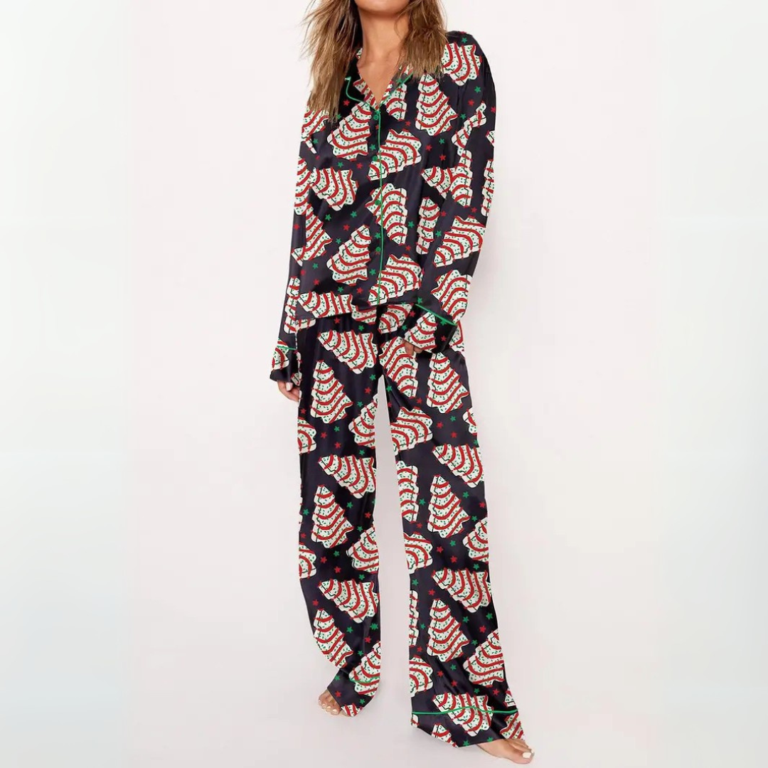 Sylvia™ | Casual Printed Button Down Top and Comfy Pajama