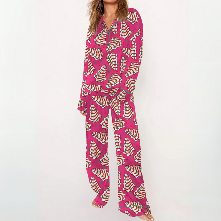 Sylvia™ | Casual Printed Button Down Top and Comfy Pajama