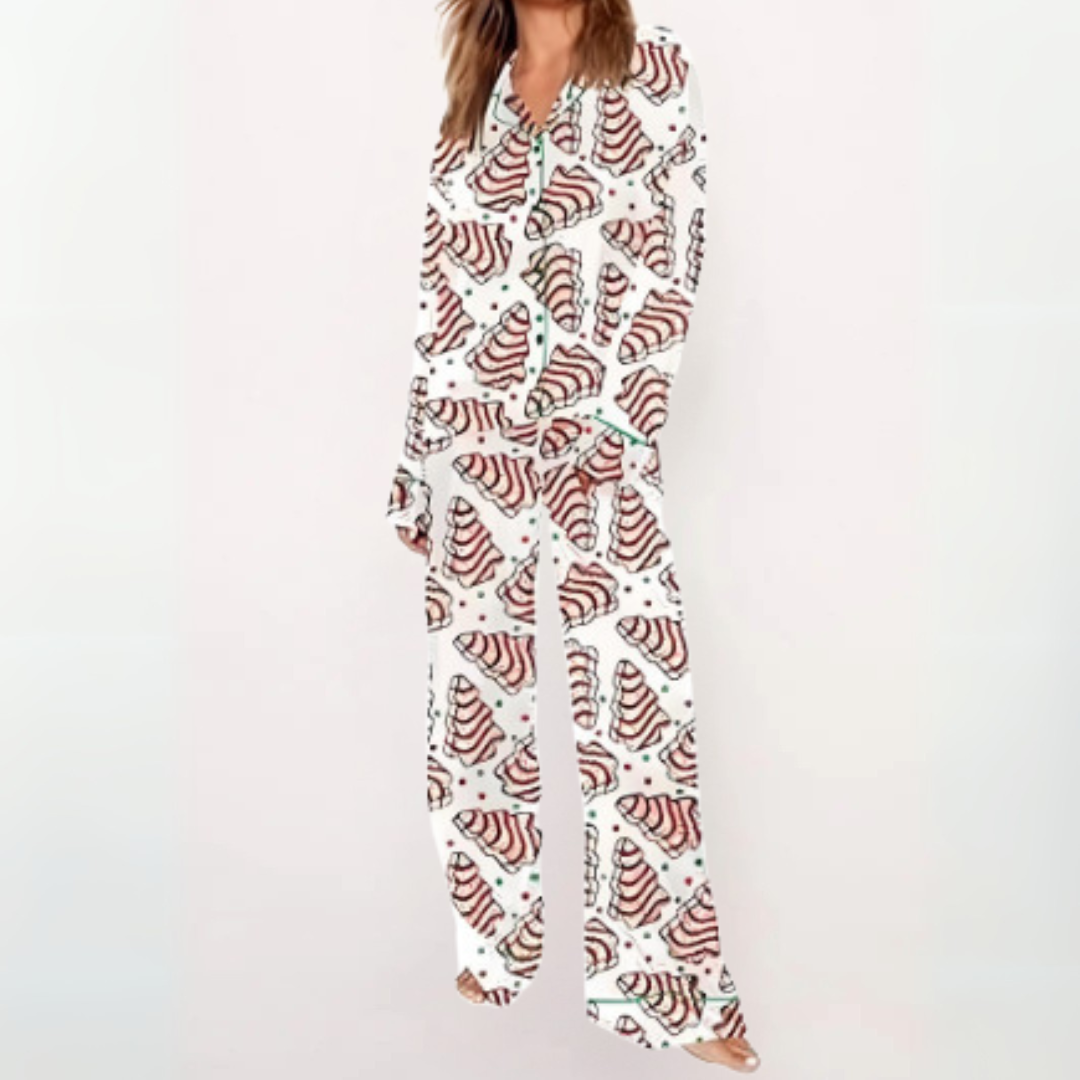 Sylvia™ | Casual Printed Button Down Top and Comfy Pajama