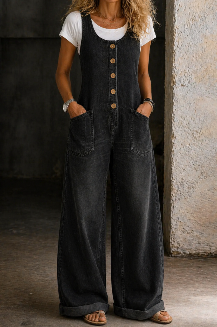 Belen | Vintage Wash Cotton Denim Overalls