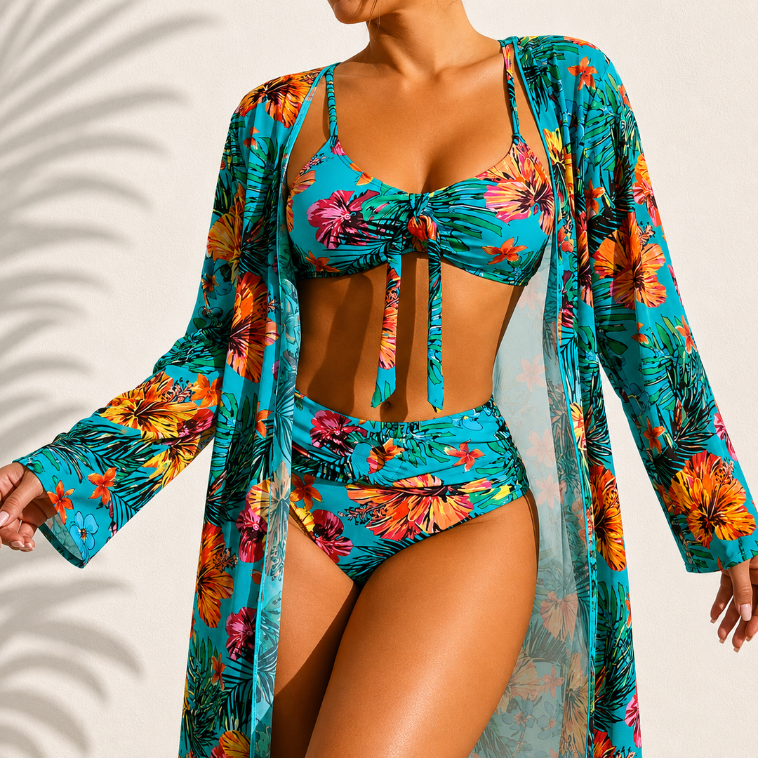 Kirra | Tropical 3-Piece Bikini Set