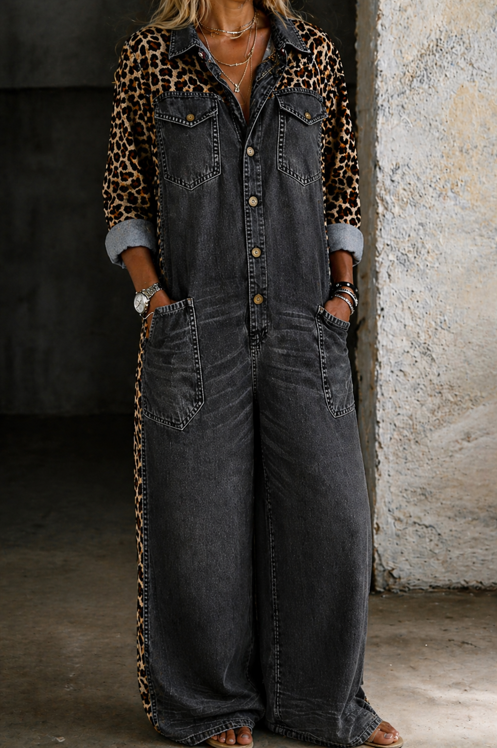 Amanda | One-Piece Shirt-Style Jumpsuit