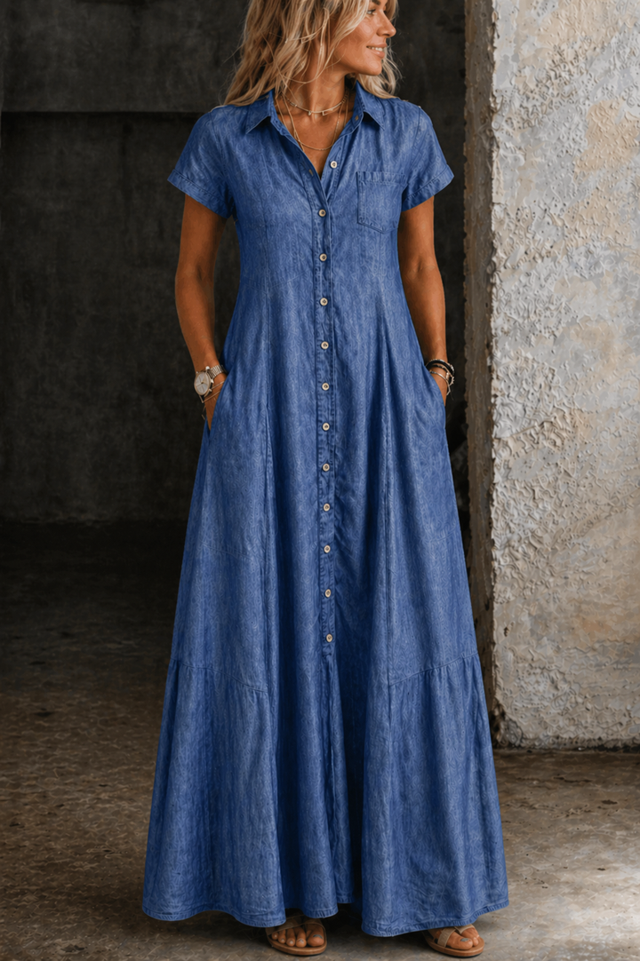 Elisa | Long Denim Dress