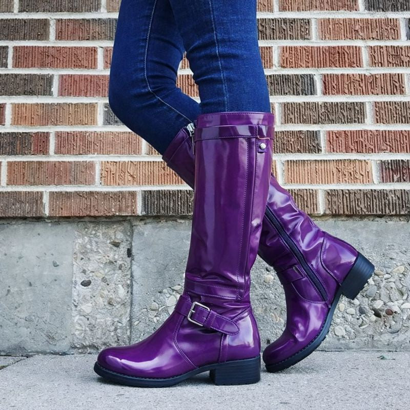 Marj™ | Classic Round Toe Knee-High Boots