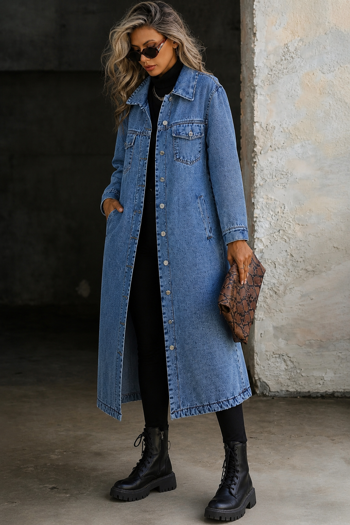 Maya | Long Stylish Denim Jacket