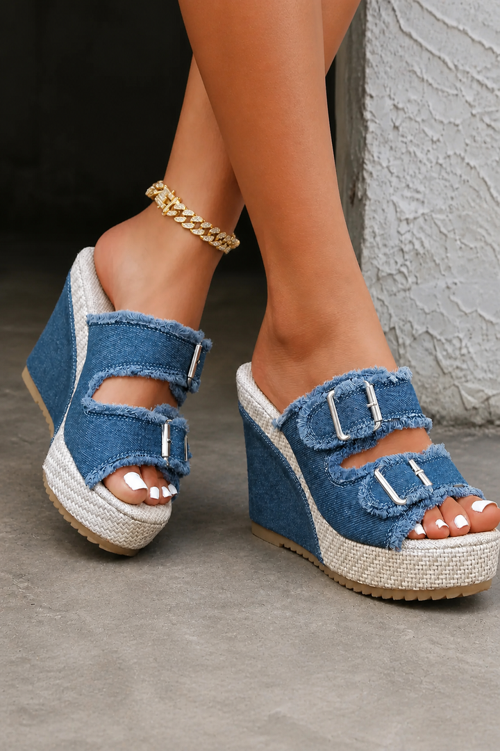 Atelier | Wedge Sandals with Frayed Edge