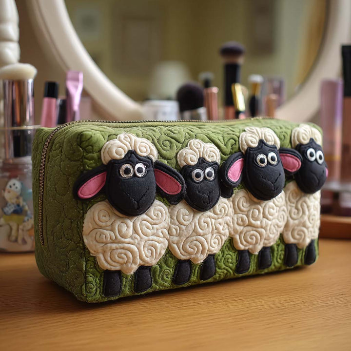 Kaia | Meadow Sheep Quilted Cosmetic Bag