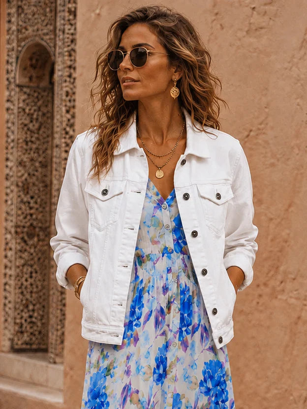 Genevieve | White Denim Jacket