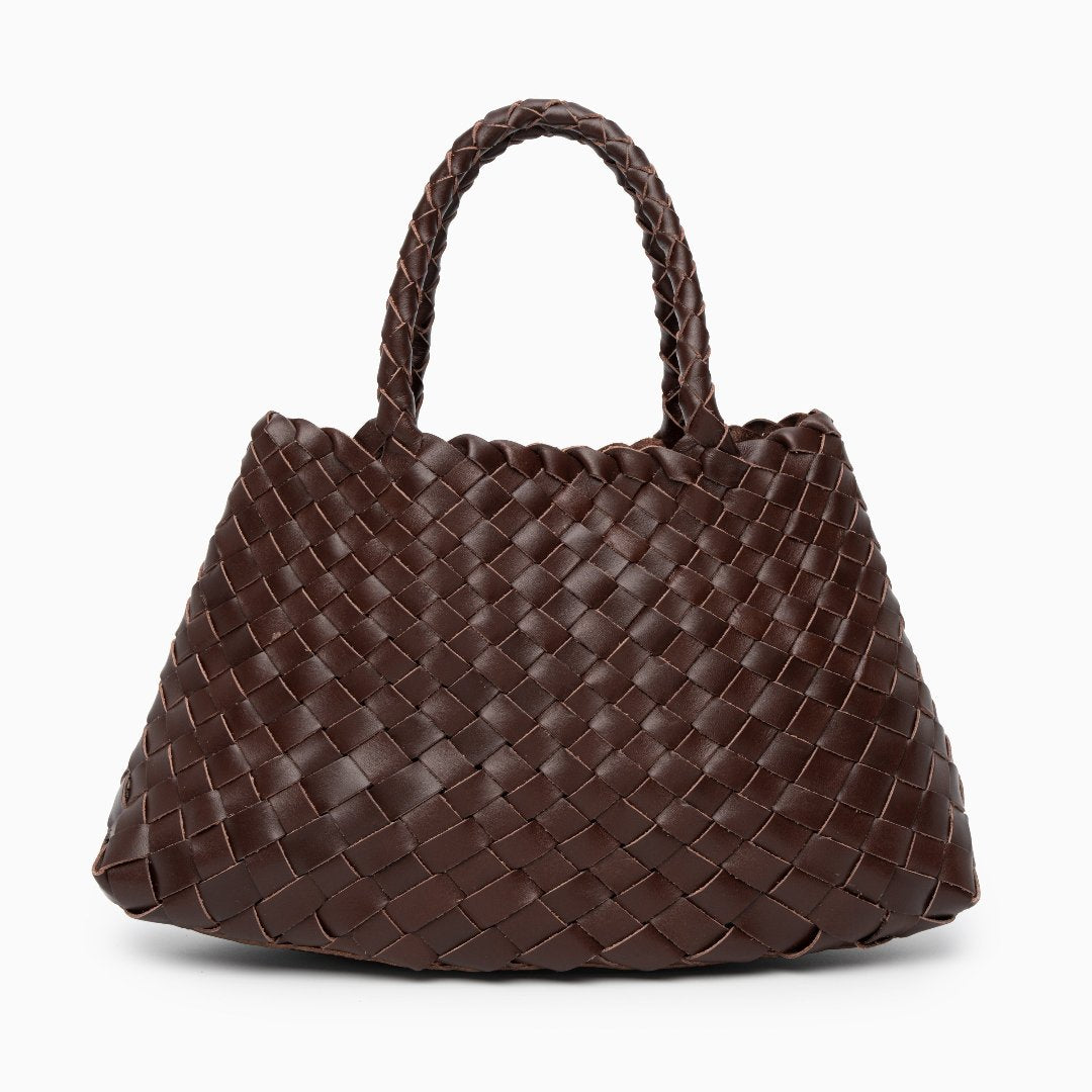 Vera | Woven Women's Handbag Made of Genuine Leather with Double Handles – Large Everyday Bag