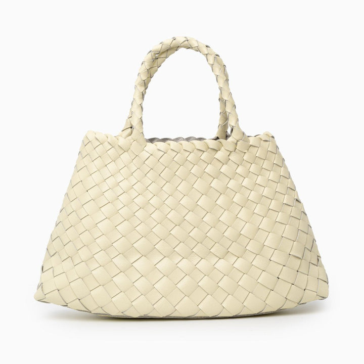 Vera | Woven Women's Handbag Made of Genuine Leather with Double Handles – Large Everyday Bag