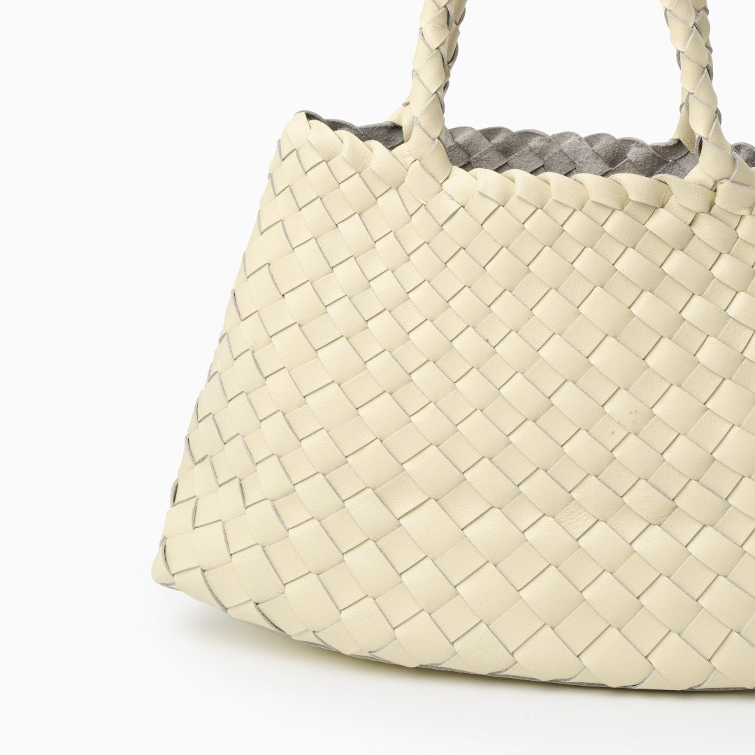 Vera | Woven Women's Handbag Made of Genuine Leather with Double Handles – Large Everyday Bag