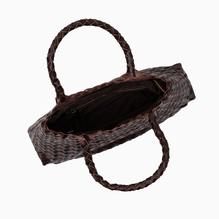Vera | Woven Women's Handbag Made of Genuine Leather with Double Handles – Large Everyday Bag
