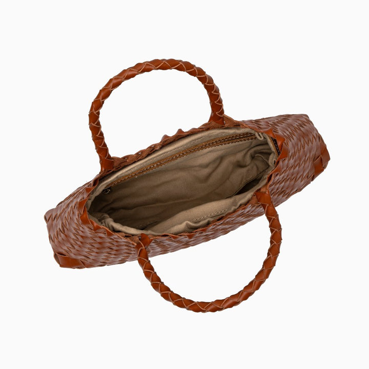 Vera | Woven Women's Handbag Made of Genuine Leather with Double Handles – Large Everyday Bag