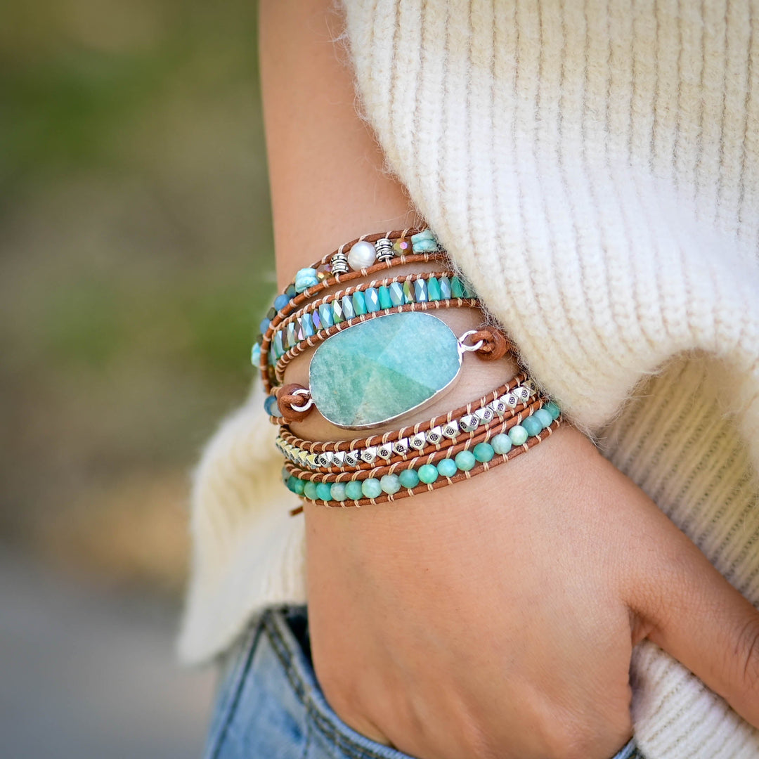 Blair | Calming Amazonite Bead Wrap