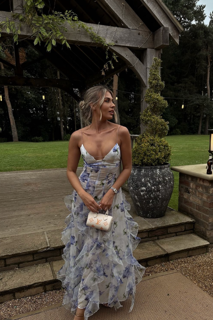 Eloise™ | Women's Wedding Guest Lace Floral Maxi Dress for Garden Wedding