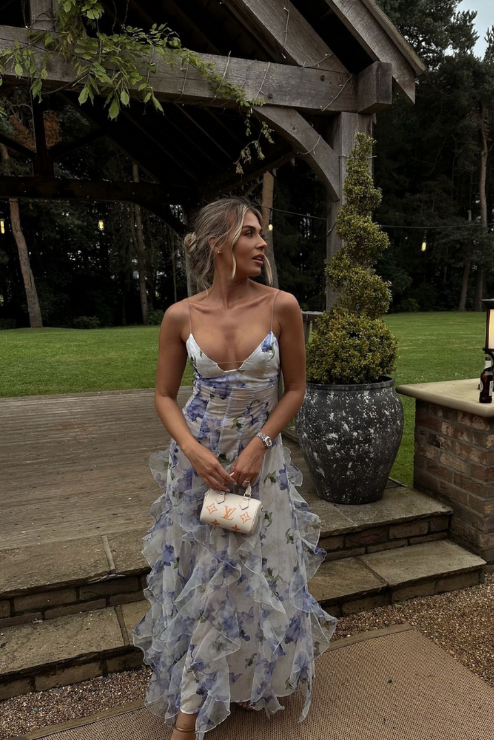 Eloise™ | Women's Wedding Guest Lace Floral Maxi Dress for Garden Wedding