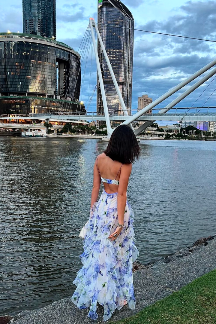 Eloise™ | Women's Wedding Guest Lace Floral Maxi Dress for Garden Wedding