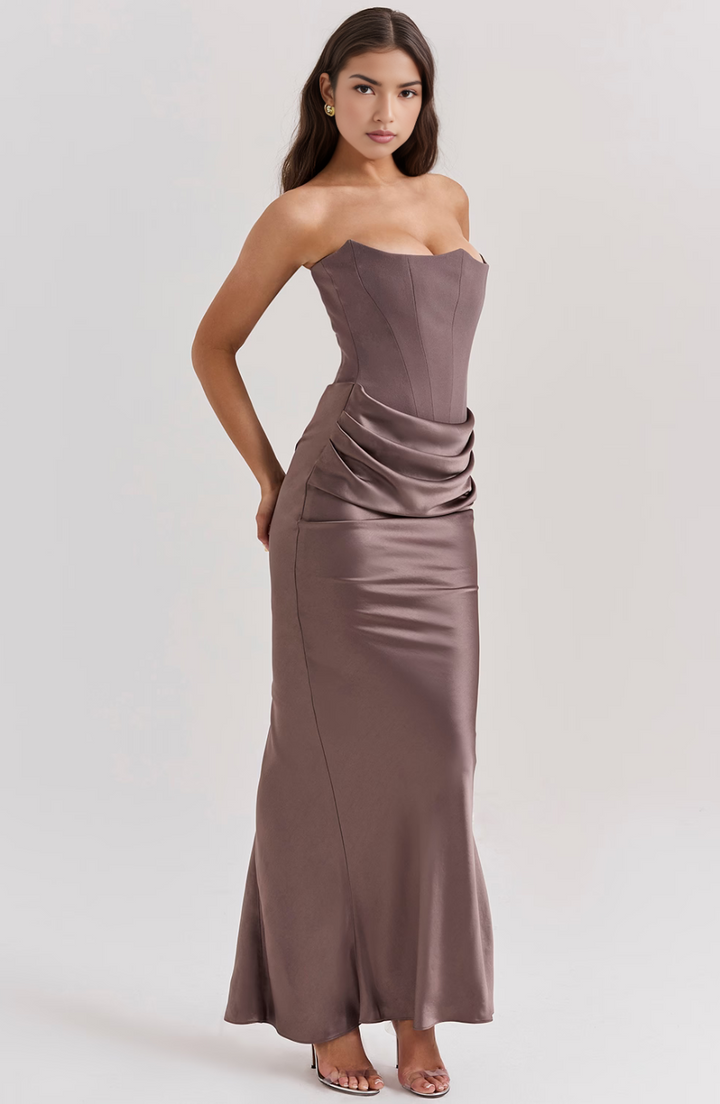 Camille™ | Women's Wedding Guest Lace Strapless Dress Evening