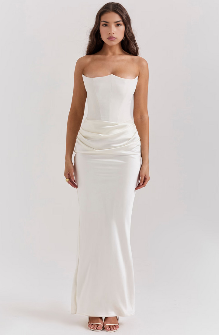 Camille™ | Women's Wedding Guest Lace Strapless Dress Evening