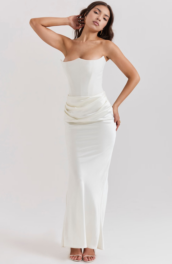 Camille™ | Women's Wedding Guest Lace Strapless Dress Evening