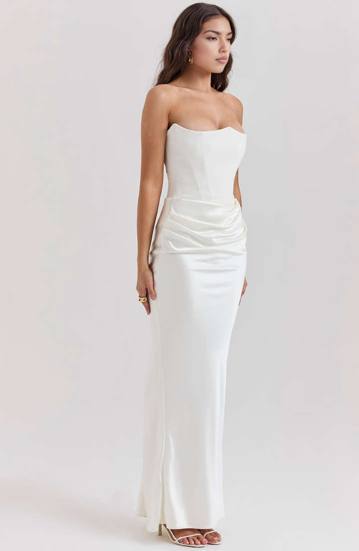 Camille™ | Women's Wedding Guest Lace Strapless Dress Evening