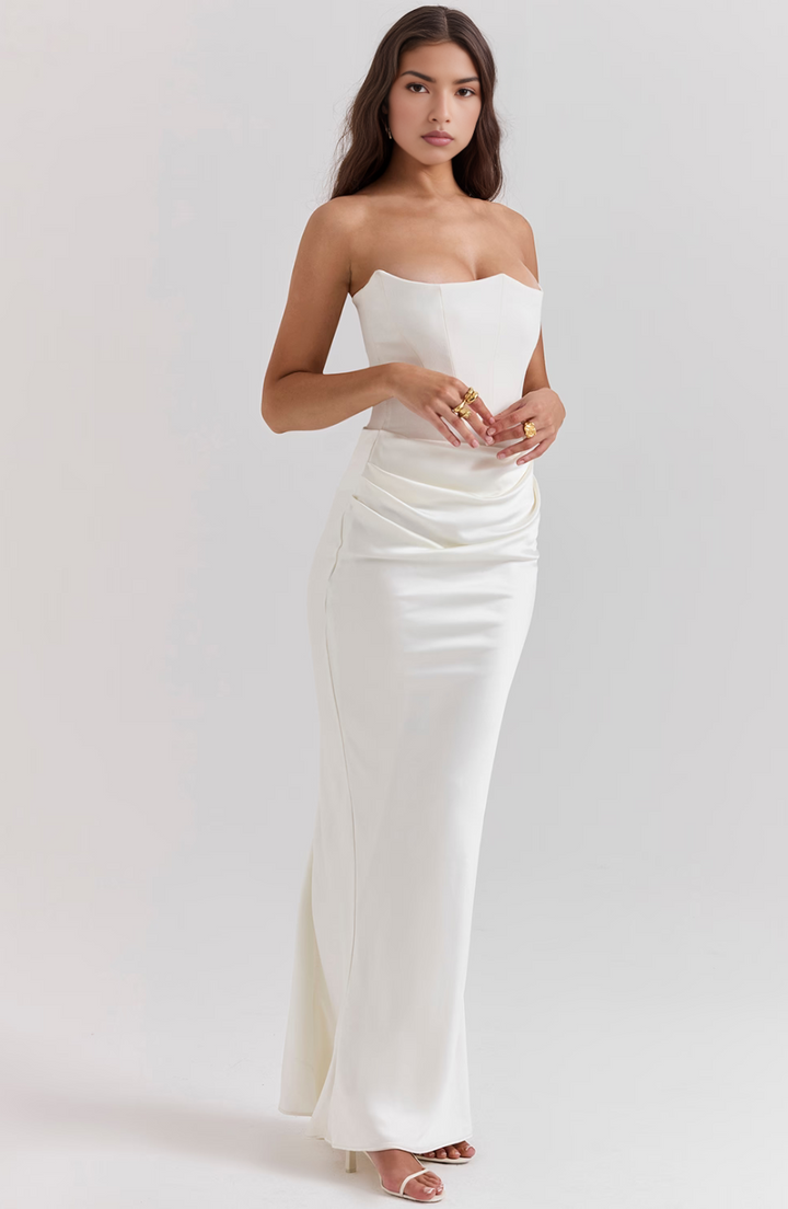 Camille™ | Women's Wedding Guest Lace Strapless Dress Evening