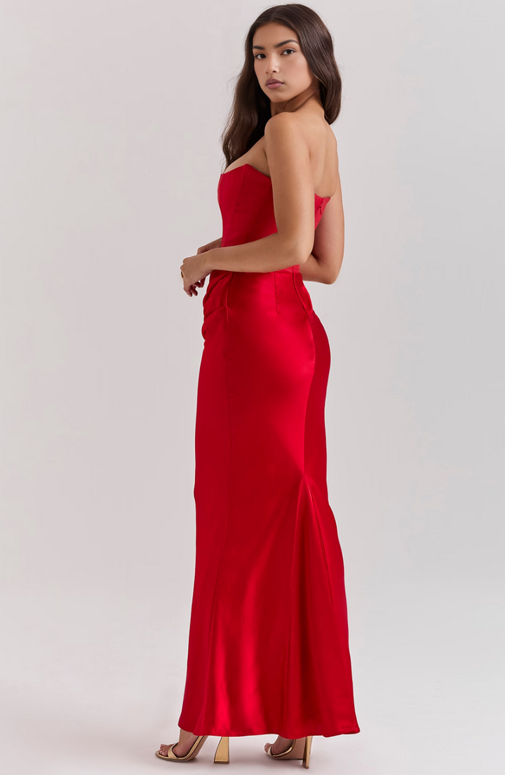 Camille™ | Women's Wedding Guest Lace Strapless Dress Evening