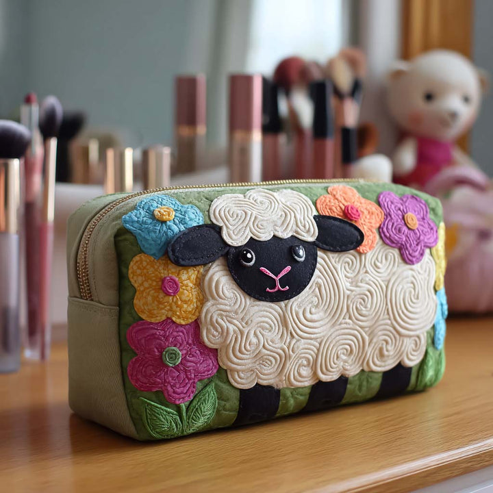 Kaia | Meadow Sheep Quilted Cosmetic Bag