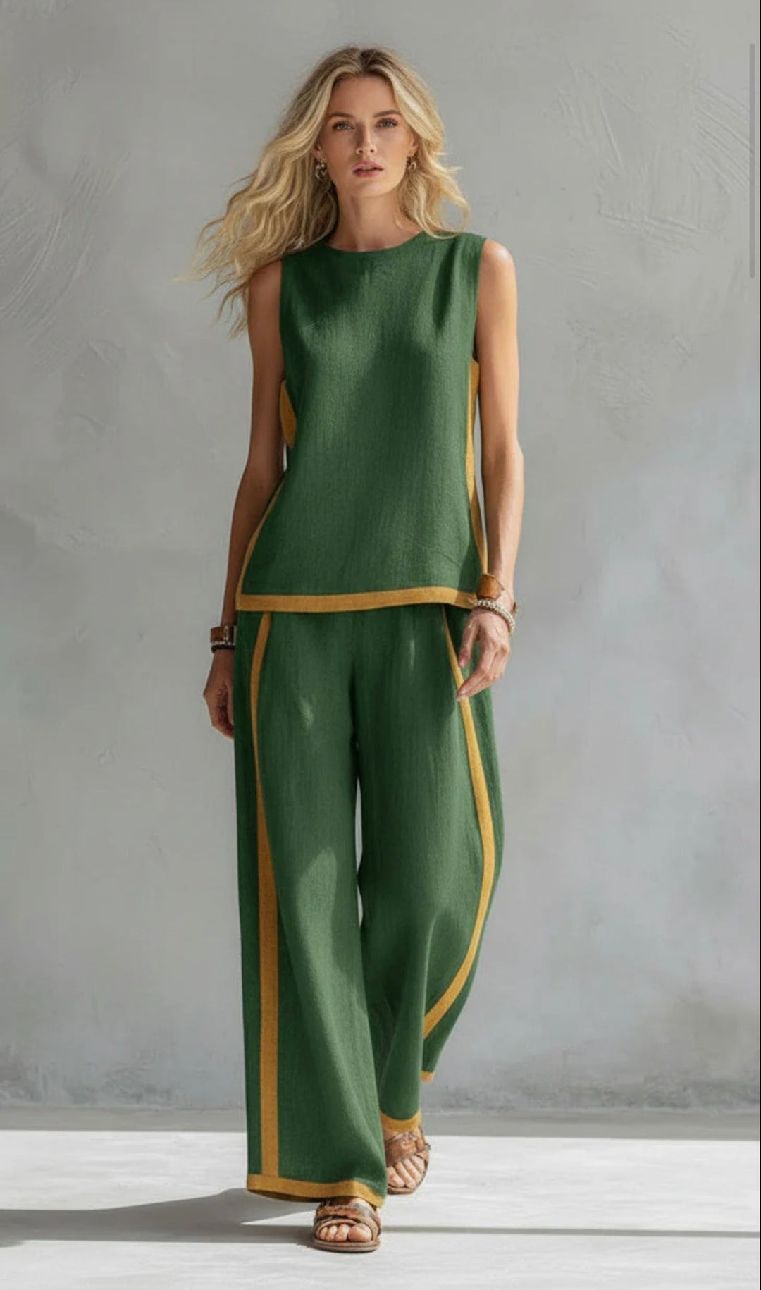 Leila Elegant Cotton and Linen Set