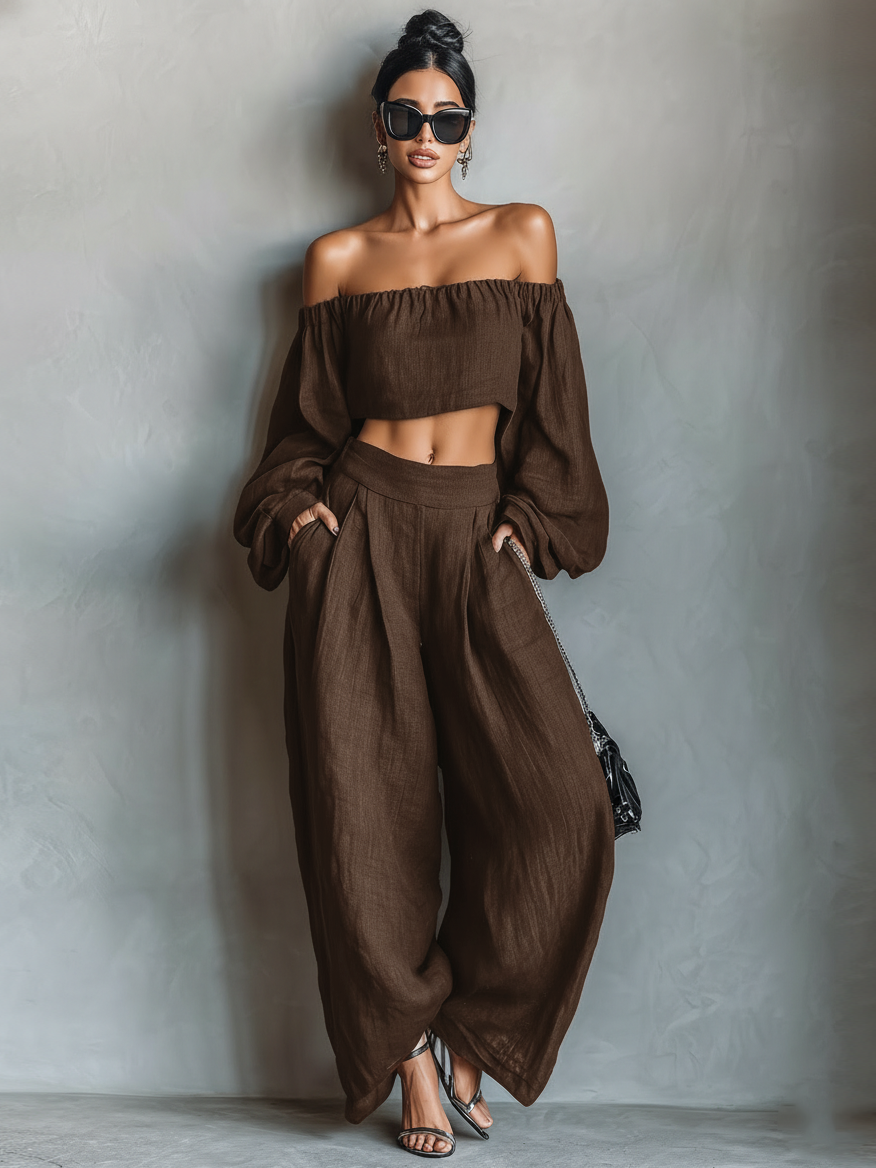 Eliza | Linen Blend Strapless Long-sleeved