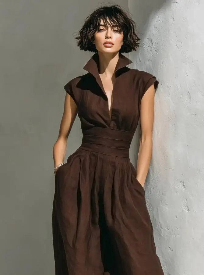 Bianca | High-Waist Wide-Leg Sleeveless Jumpsuit