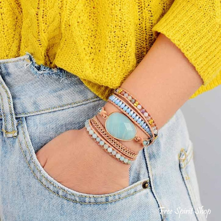Anna | Amazonite & Gold Chain Bead