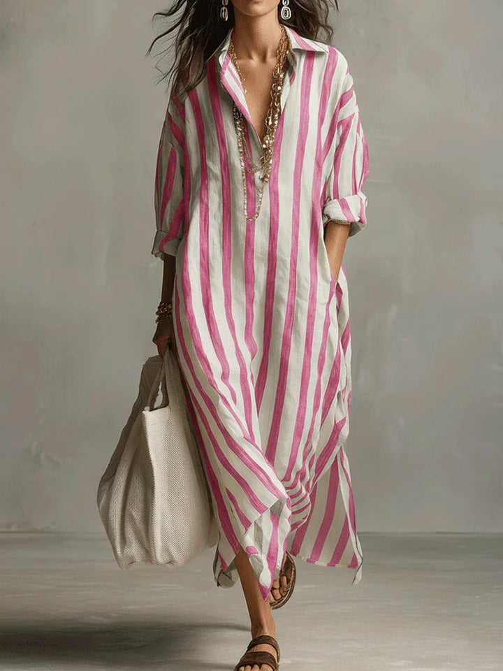 Riviera | Striped Maxi Shirt Dress