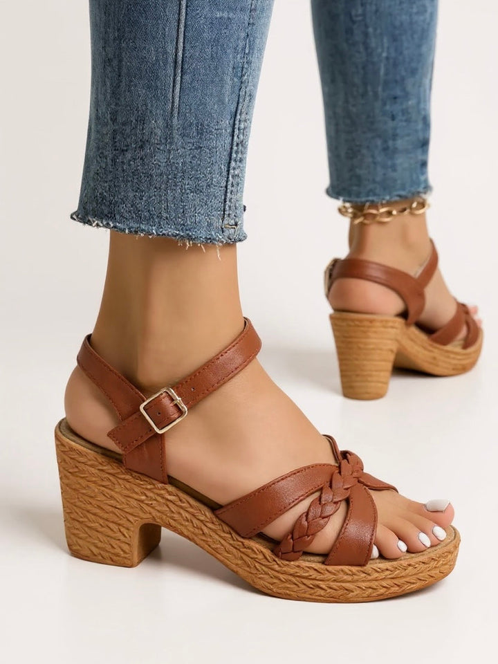 Lola | Woven Block Heel Sandals