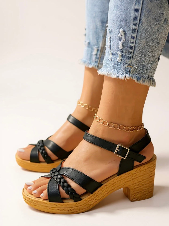 Lola | Woven Block Heel Sandals