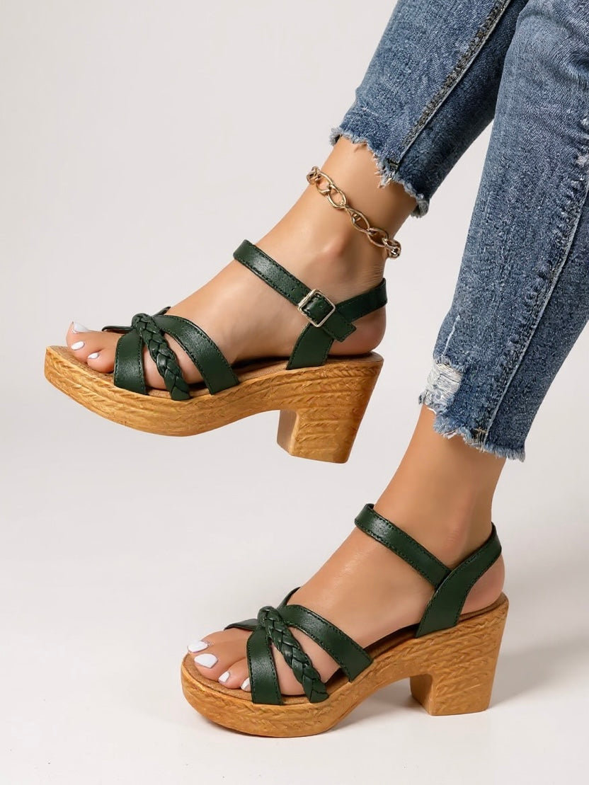 Lola | Woven Block Heel Sandals