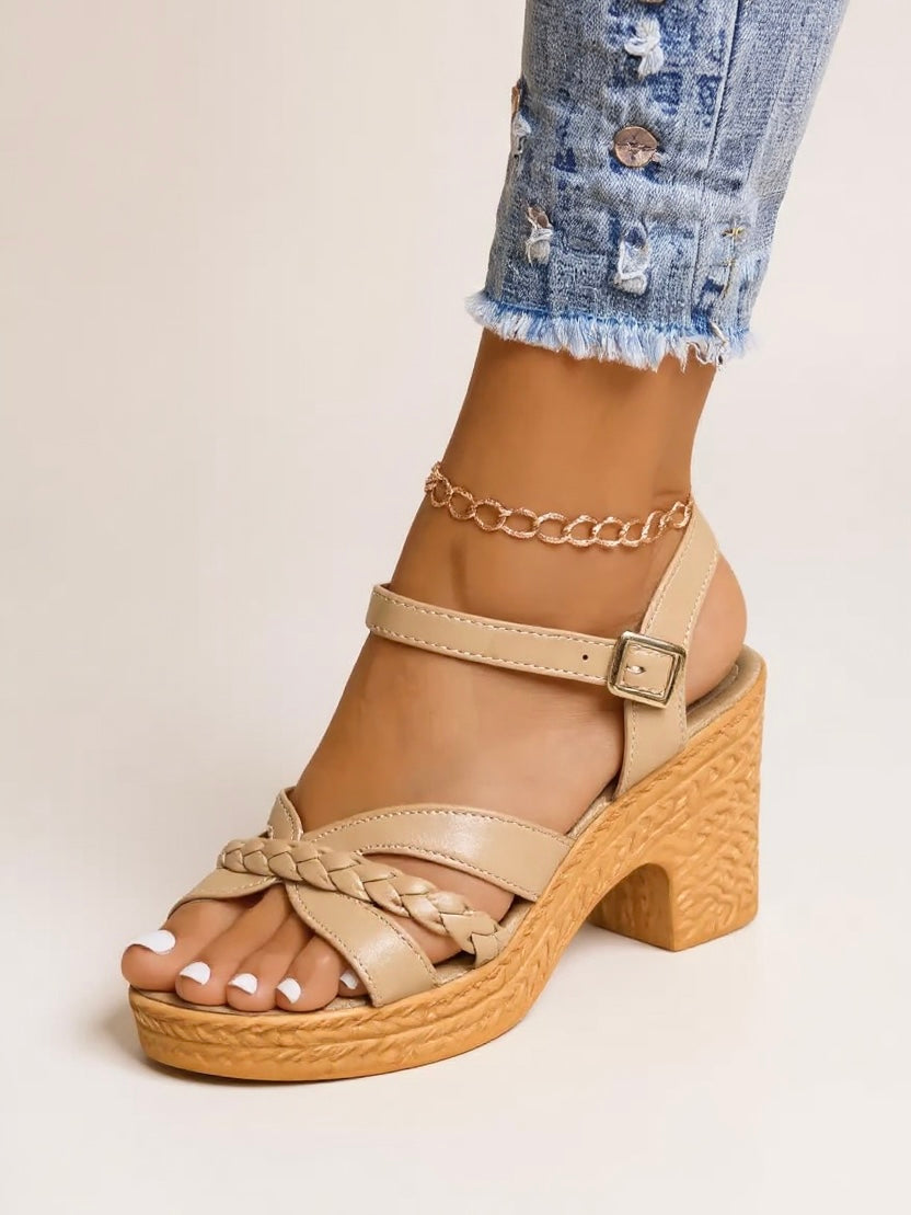 Lola | Woven Block Heel Sandals