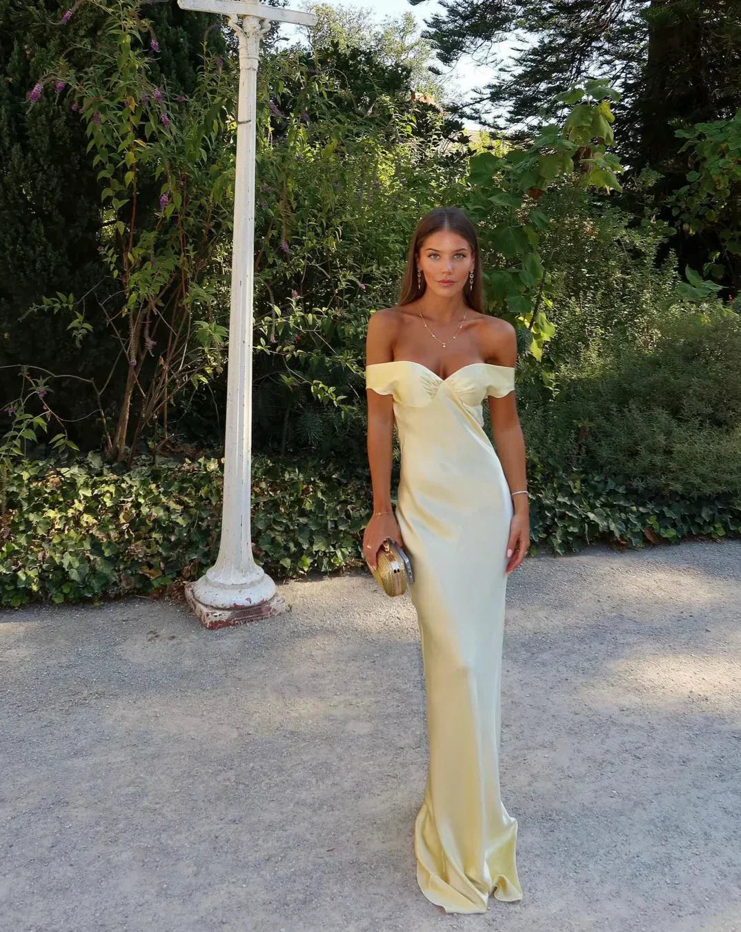 Gabrielle™ | Women's Wedding Guest Lace Off Shoulder Dress Evening
