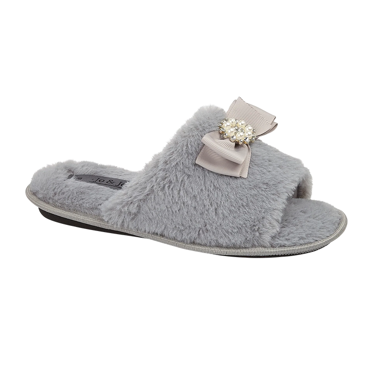 Coral | Faux Fur Open Toe Sliders