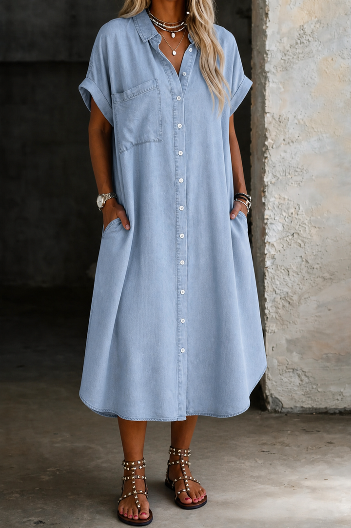 Karen | Light denim shirt dress