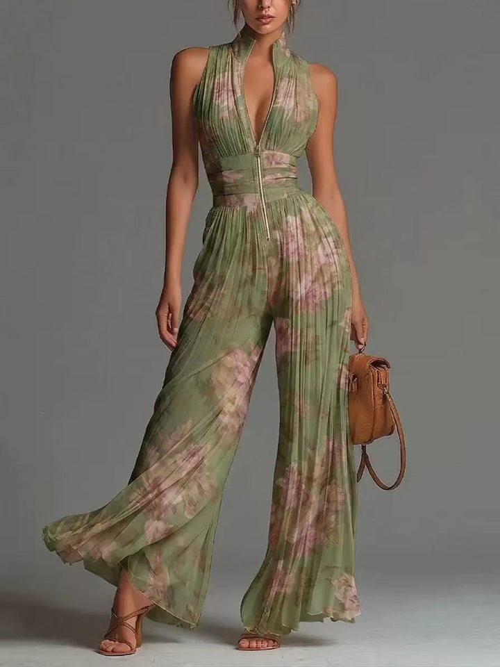 Sylvie | White Chiffon Wide Leg Jumpsuit