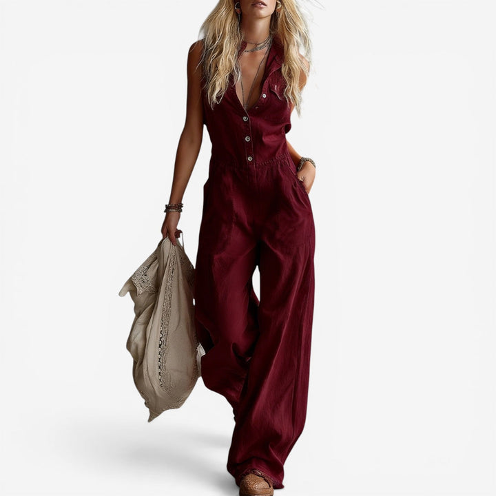 Rowan™ Lino Button Front Jumpsuit
