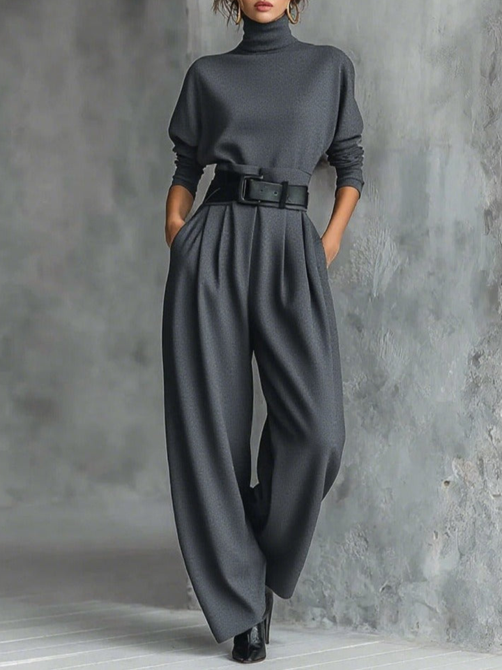 Jessica™ | Elegant Top & Straight-Leg Pants Set