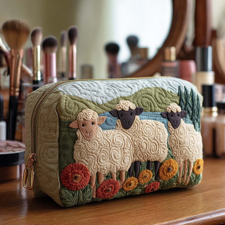 Kaia | Meadow Sheep Quilted Cosmetic Bag