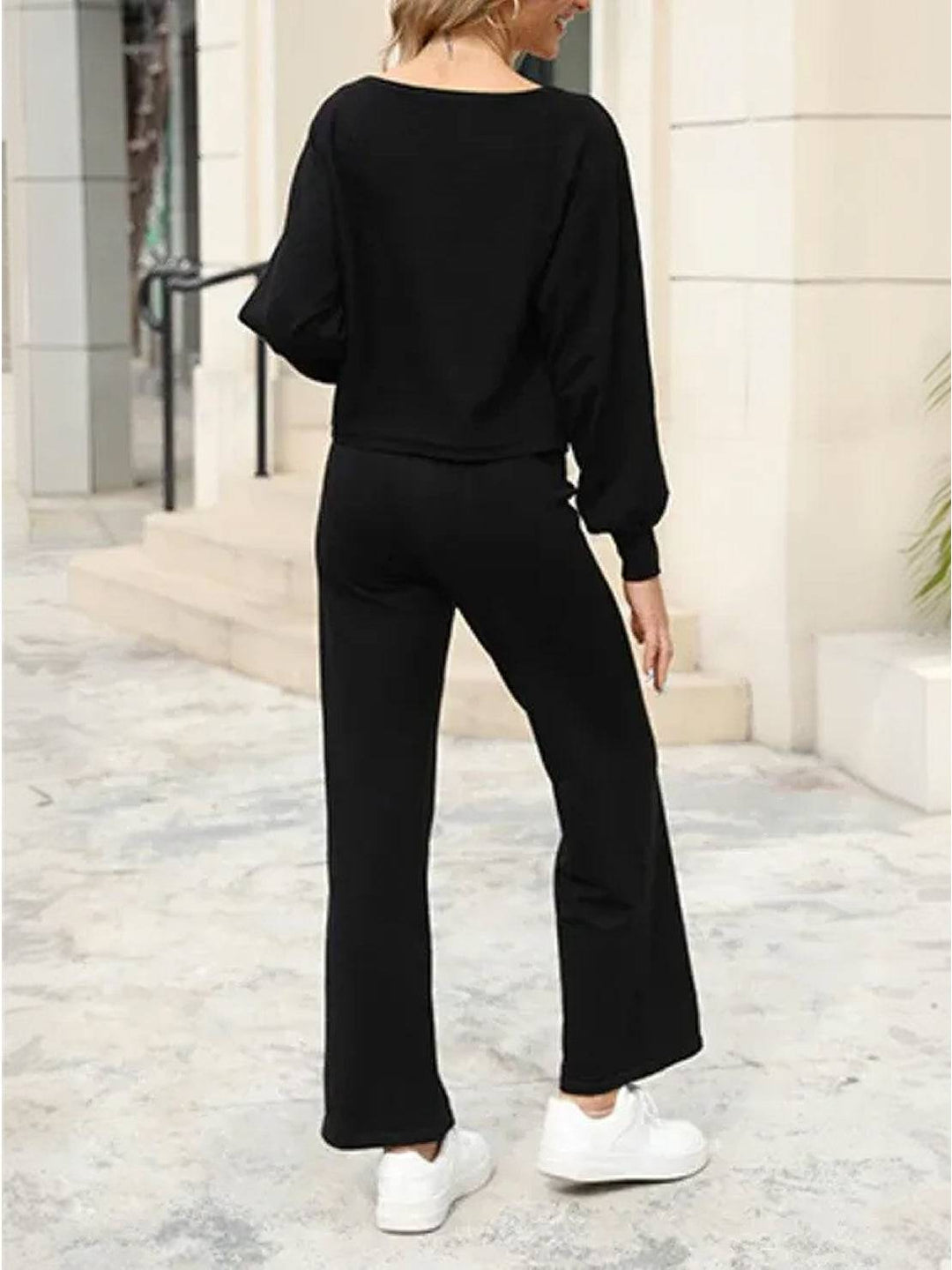 Hailey | Women's Cropped Sweatshirt and Wide-Leg Pants Lounge Set
