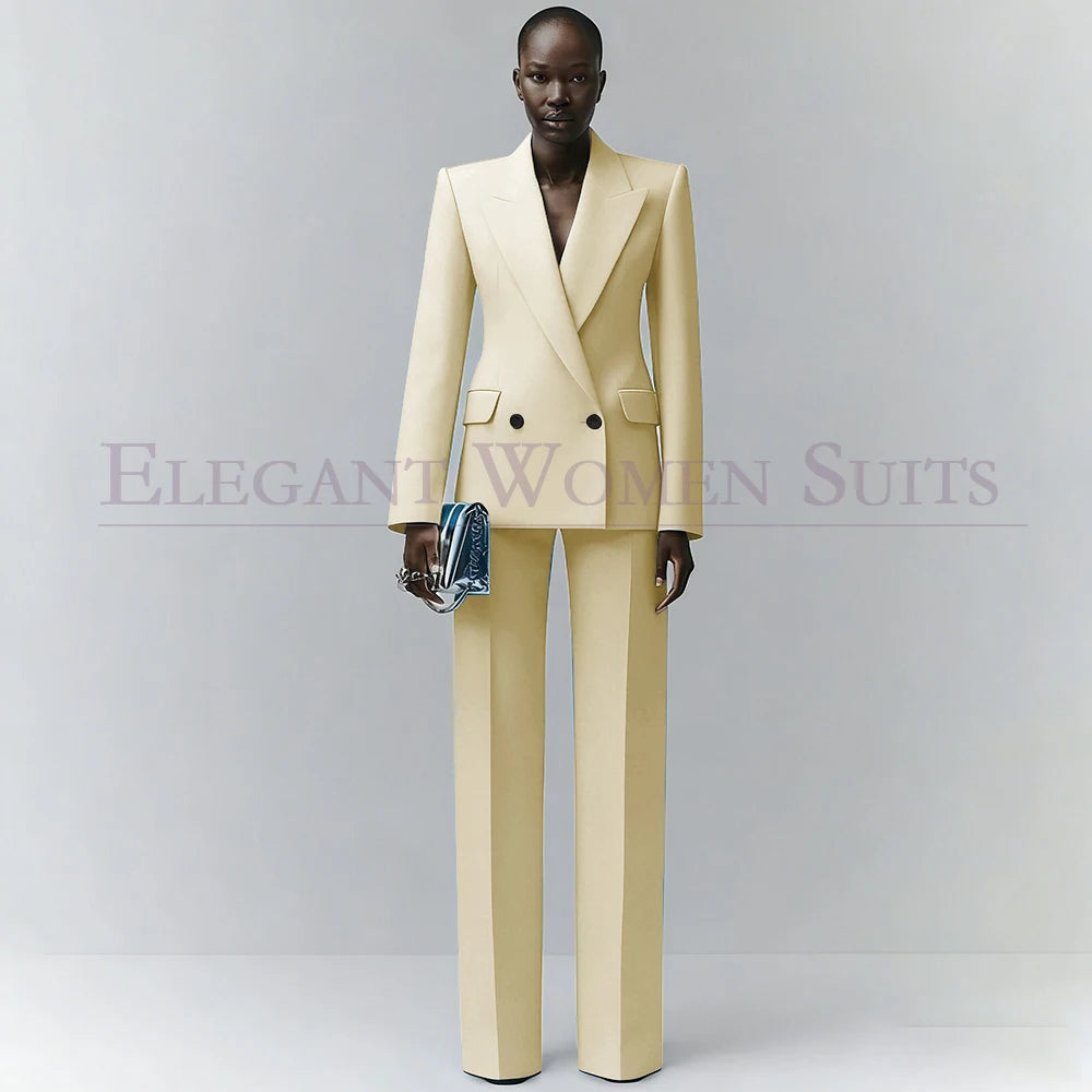 Marina | Double-Breasted Blue Office Blazer Suit