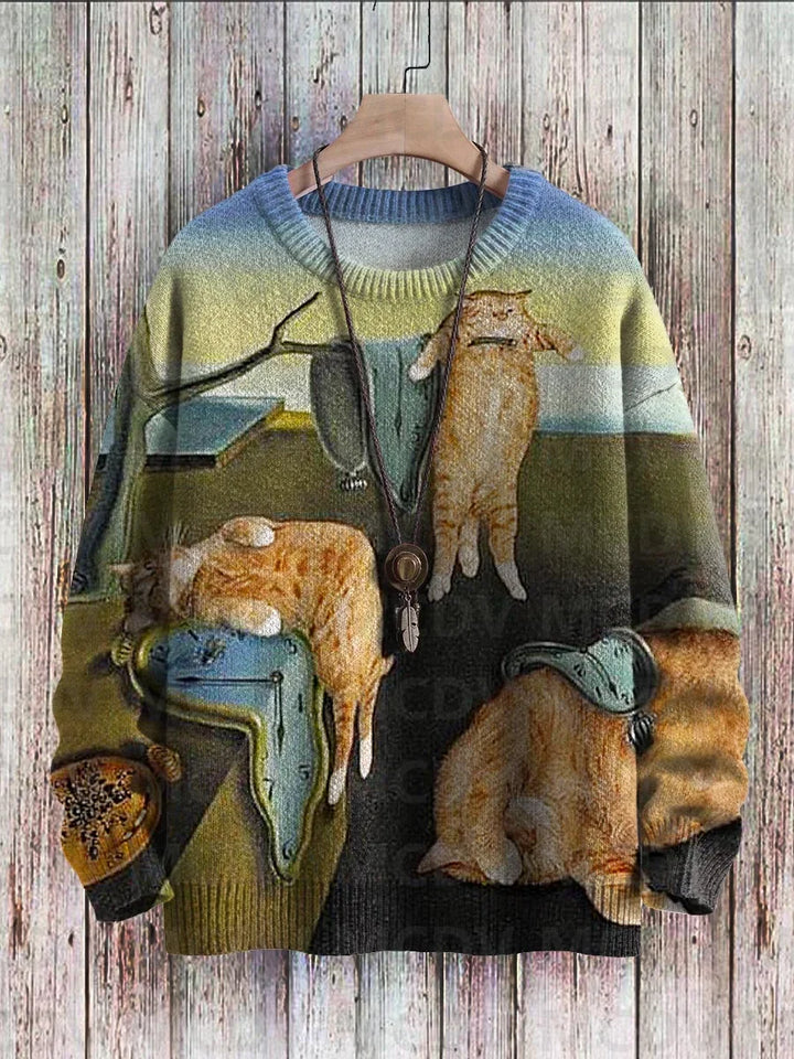 Picasso | Abstract Cat Art Knit Pullover