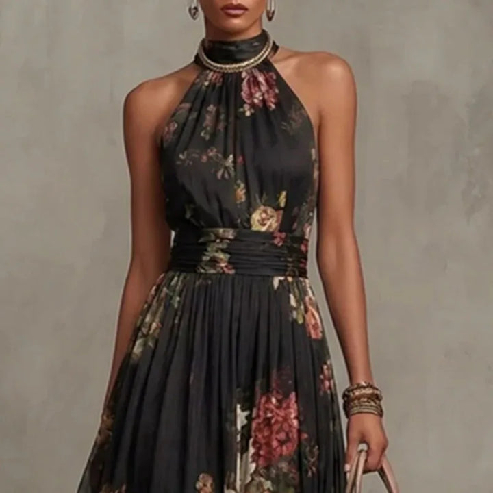 Claudette | French Vintage Halter Maxi Dress